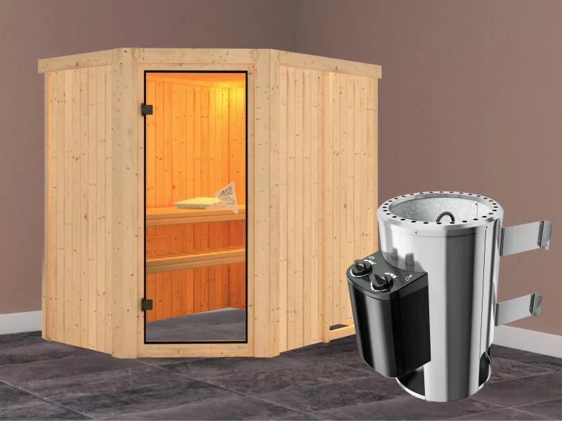 Saja - Karibu Sauna Plug & Play inkl. 3,6 kW-Ofen - ohne Dachkranz - - Image 2