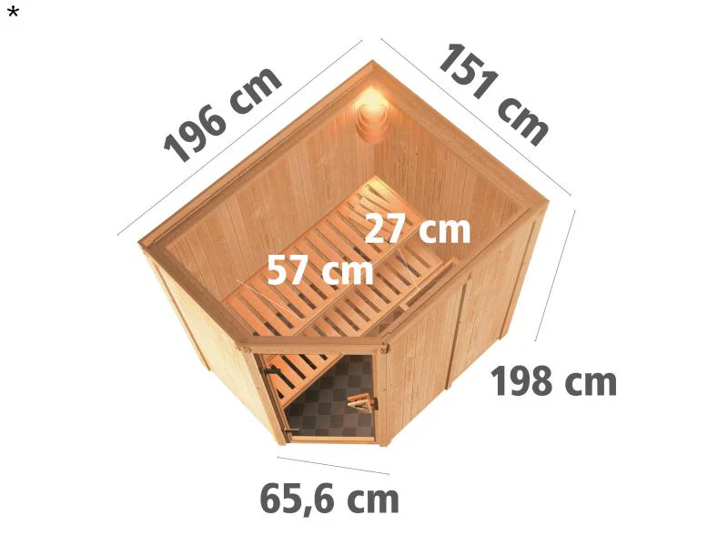 Saja - Karibu Sauna Plug & Play inkl. 3,6 kW-Ofen - ohne Dachkranz - - Image 3