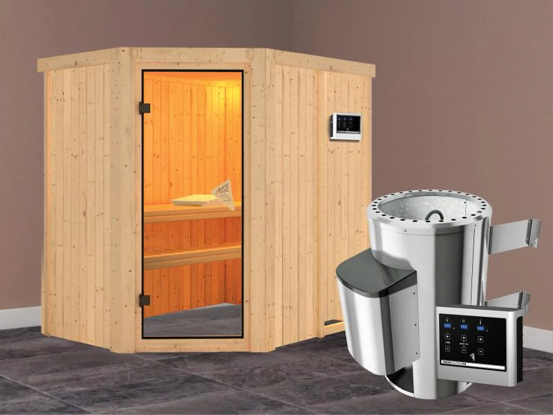 Saja - Karibu Sauna Plug & Play inkl. 3,6 kW-Ofen - ohne Dachkranz - - Image 2