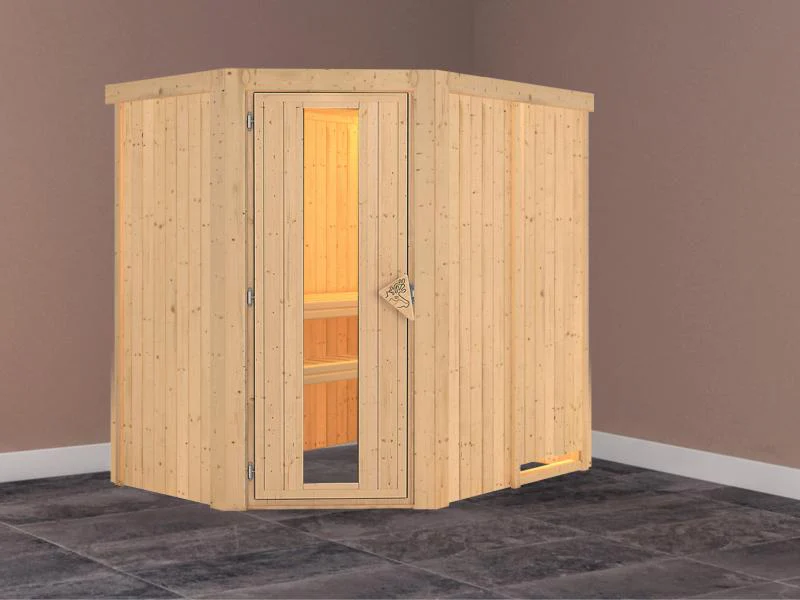Saja - Karibu Sauna Plug & Play ohne Ofen - ohne Dachkranz - Energiespartür - Image 2