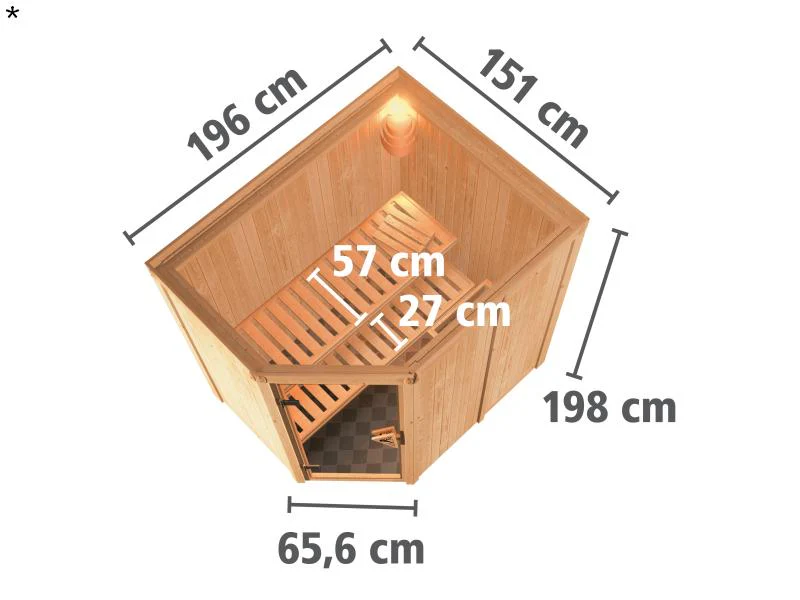 Saja - Karibu Sauna Plug & Play ohne Ofen - ohne Dachkranz - Energiespartür - Image 3