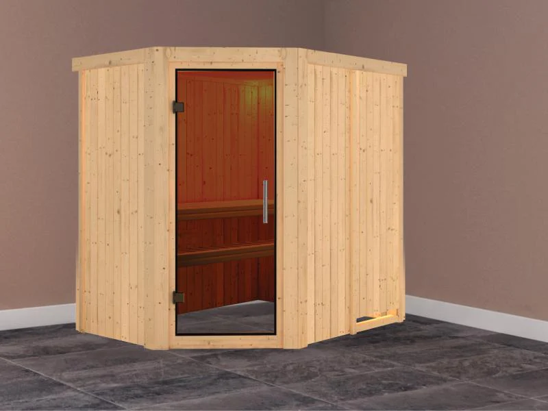 Saja - Karibu Sauna Plug & Play ohne Ofen - ohne Dachkranz - Moderne Saunatür - Image 2