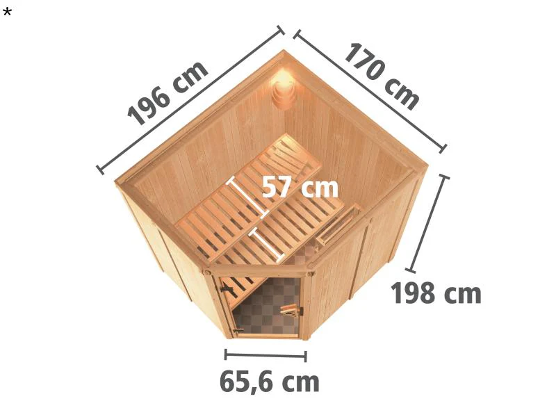 Siirin - Karibu Sauna ohne Ofen - ohne Dachkranz - - Image 3