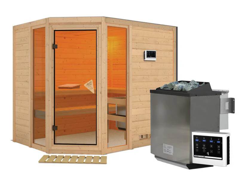Sinai 3 - Karibu Sauna inkl. 9-kW-Bioofen - ohne Dachkranz - - Image 2