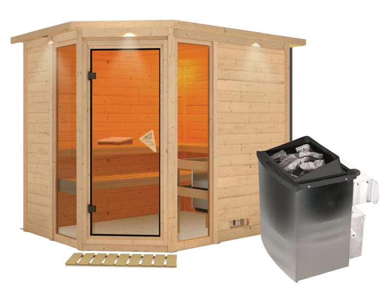Sinai 3 - Karibu Sauna inkl. 9-kW-Ofen - mit Dachkranz - - Image 2