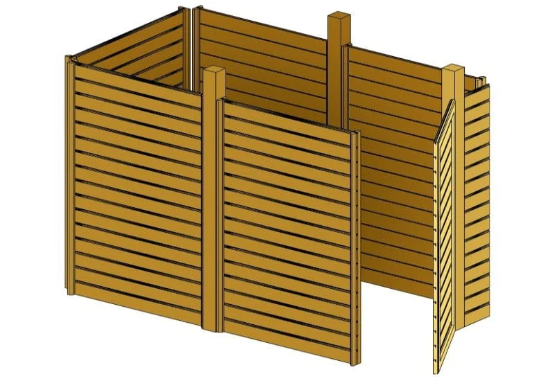 Skan Holz Abstellraum C2 für Carport 314 x 317 cm Profilschalung - Image 2