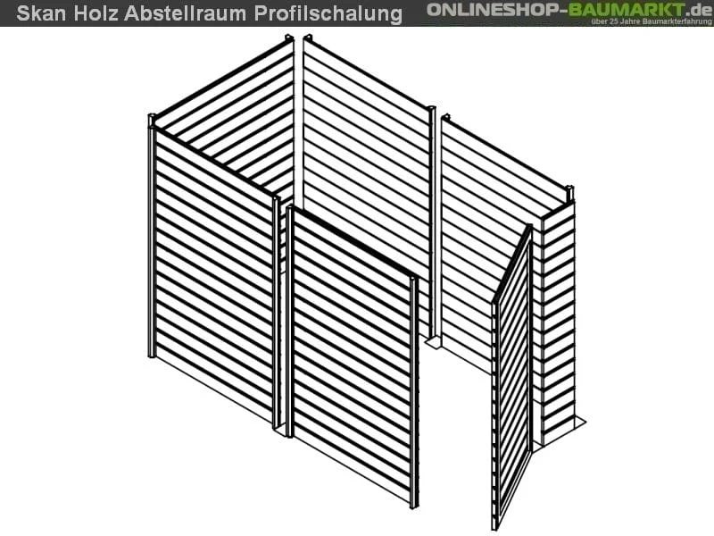 Skan Holz Abstellraum C4 für Carport 378 x 317 cm Profilschalung - Image 4