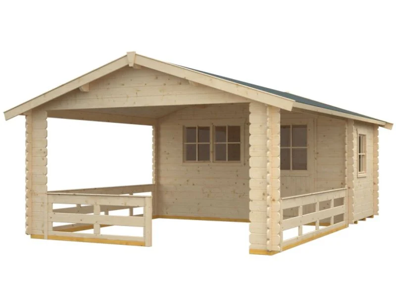 Skan Holz Blockbohlenhaus Alicante Größe 1, 380 x 513 cm - Image 3