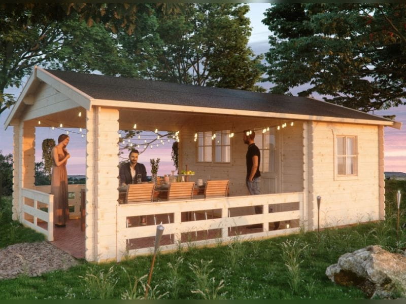 Skan Holz Blockbohlenhaus Alicante Größe 2, 380 x 563 cm - Image 2