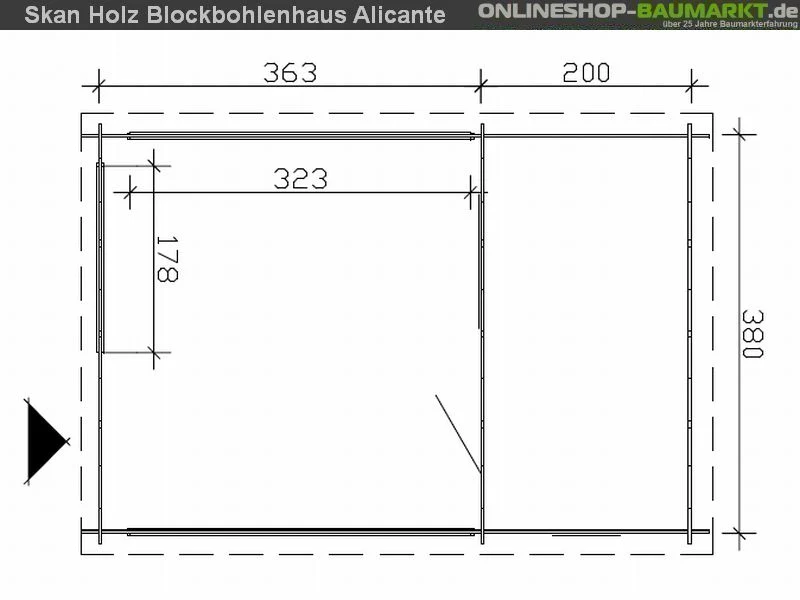 Skan Holz Blockbohlenhaus Alicante Größe 2, 380 x 563 cm - Image 5