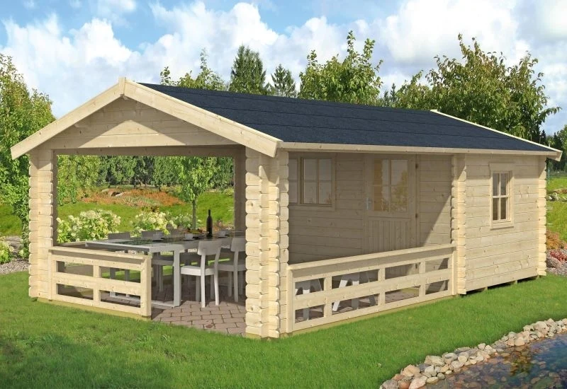 Skan Holz Blockbohlenhaus Alicante Größe 3, 380 x 613 cm - Image 2