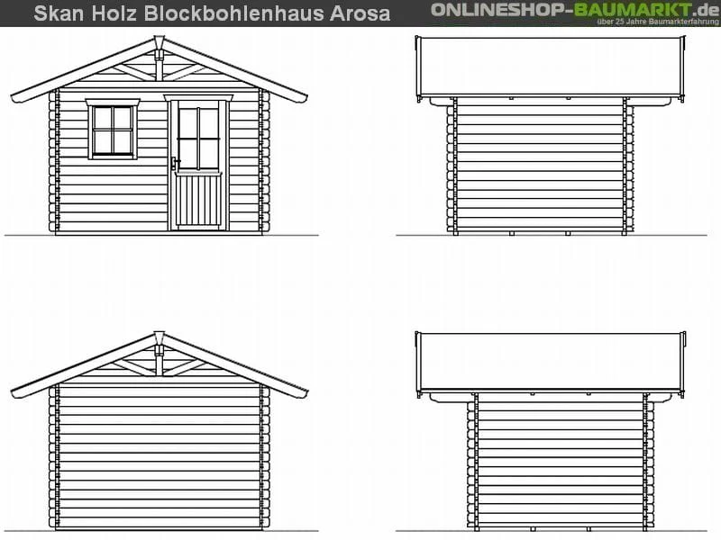 Skan Holz Blockbohlenhaus Arosa Größe 1, 300 x 250 cm - Image 3