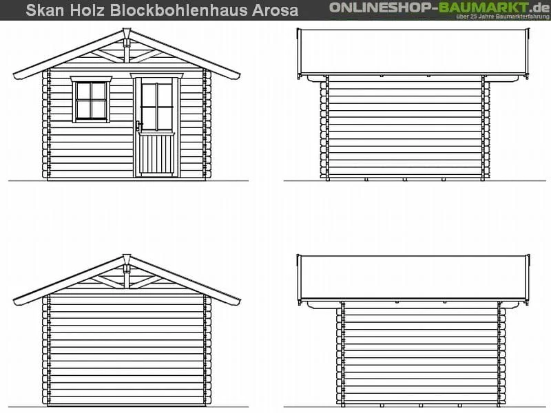 Skan Holz Blockbohlenhaus Arosa Größe 2, 300 x 300 cm - Image 4
