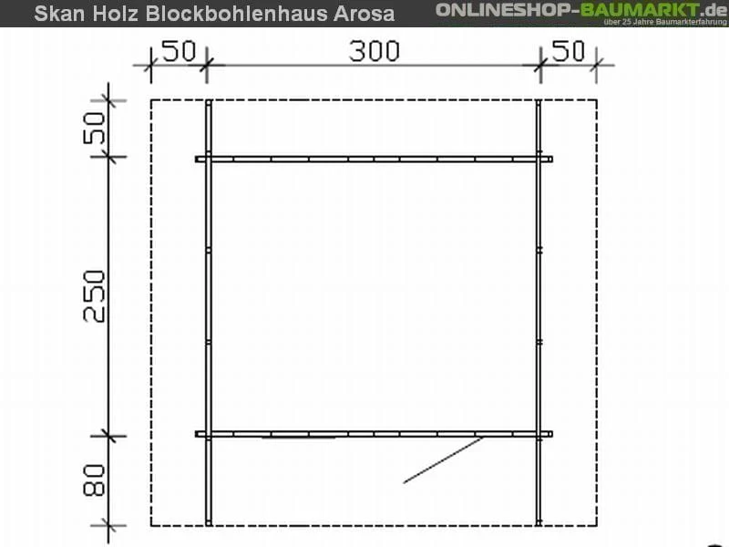 Skan Holz Blockbohlenhaus Arosa Größe 2, 300 x 300 cm - Image 5