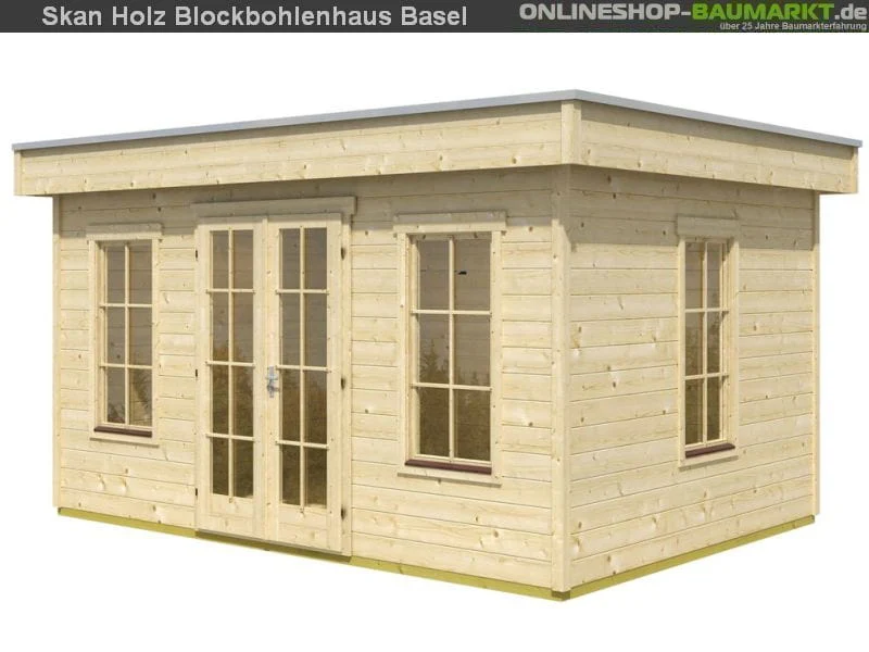 Skan Holz Blockbohlenhaus Basel 1 45plus, 420 x 300 cm - Image 2