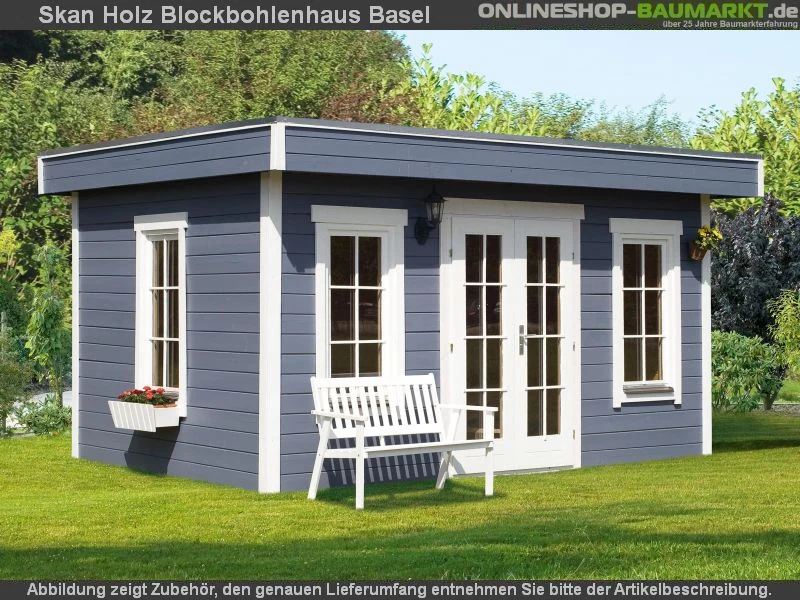 Skan Holz Blockbohlenhaus Basel 1 45plus, 420 x 300 cm - Image 5