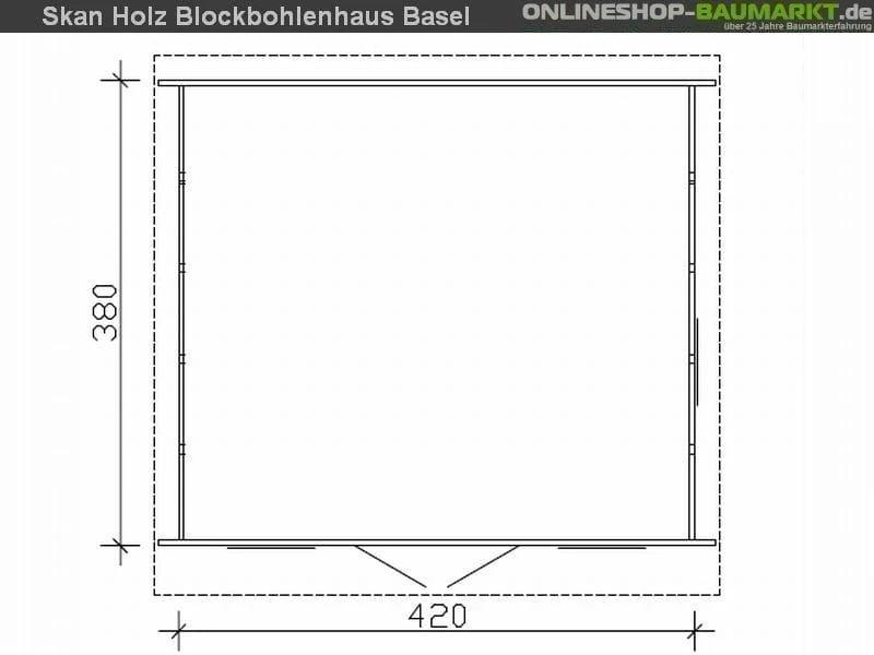 Skan Holz Blockbohlenhaus Basel 2 45plus, 420 x 380 cm - Image 5