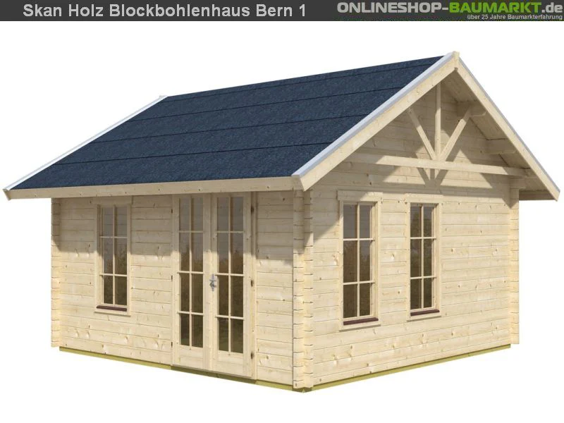 Skan Holz Blockbohlenhaus Bern 1 45plus, 420 x 420 cm - Image 9