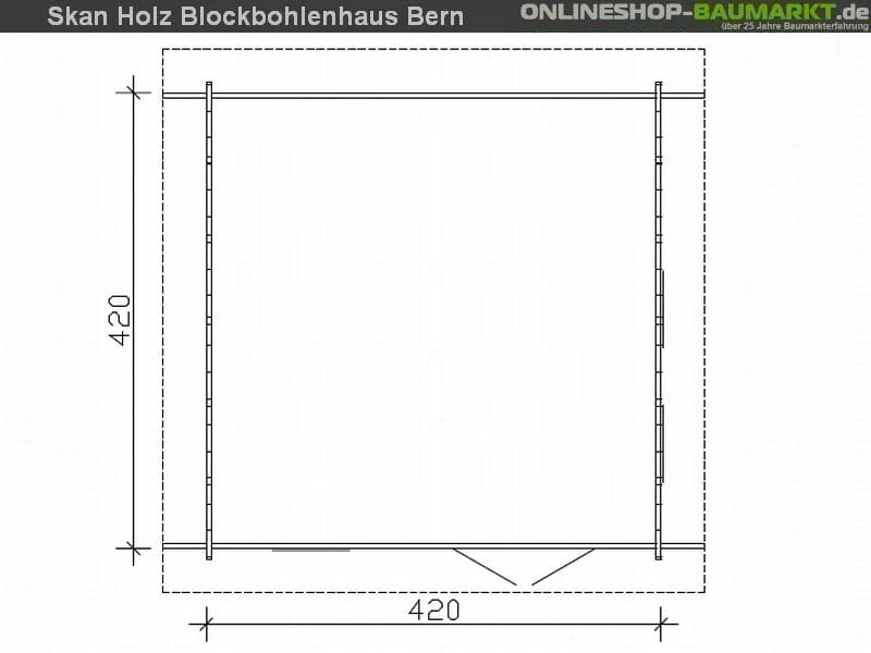 Skan Holz Blockbohlenhaus Bern 1 45plus, 420 x 420 cm - Image 4