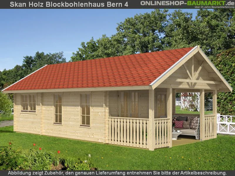 Skan Holz Blockbohlenhaus Bern 4 45plus, 660 x 420 cm - Image 10
