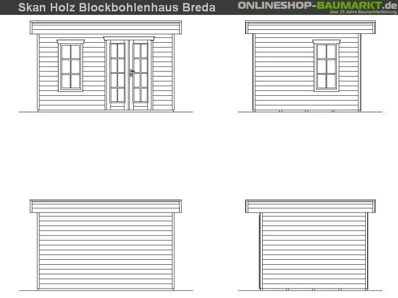 Skan Holz Blockbohlenhaus Breda, 380 x 300 cm - Image 3