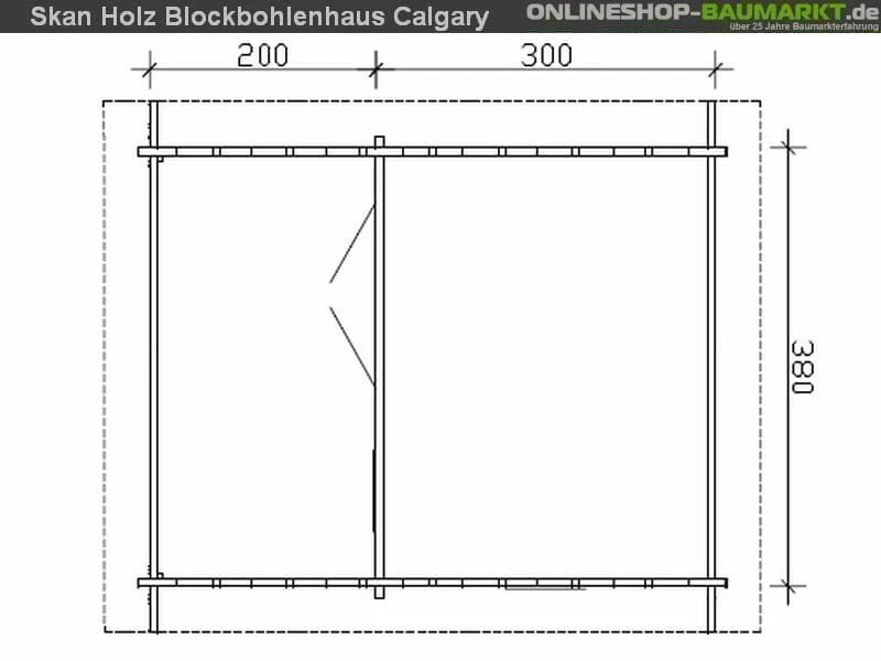 Skan Holz Blockbohlenhaus Calgary 70plus, 380 x 300 cm - Image 4