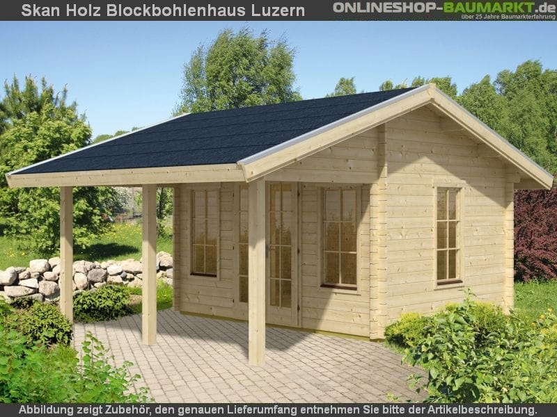 Skan Holz Blockbohlenhaus Calgary 70plus, 380 x 300 cm - Image 9