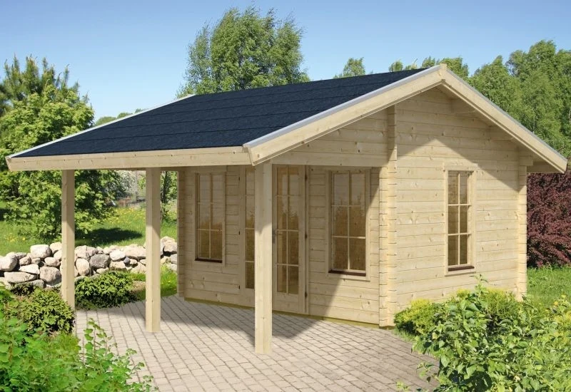 Skan Holz Blockbohlenhaus Calgary 70plus, 380 x 300 cm - Image 2