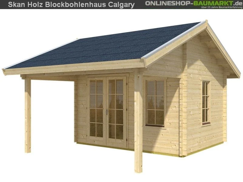 Skan Holz Blockbohlenhaus Calgary 70plus, 380 x 300 cm - Image 3
