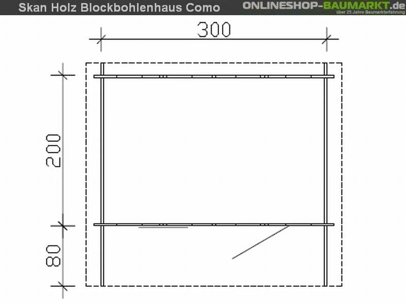 Skan Holz Blockbohlenhaus Como Größe 1, 300 x 200 cm - Image 5