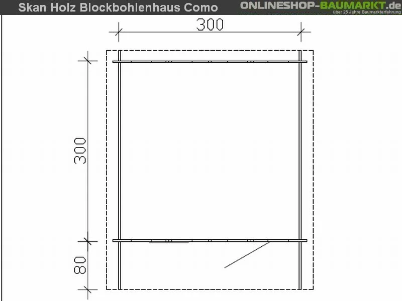 Skan Holz Blockbohlenhaus Como Größe 3, 300 x 300 cm - Image 4