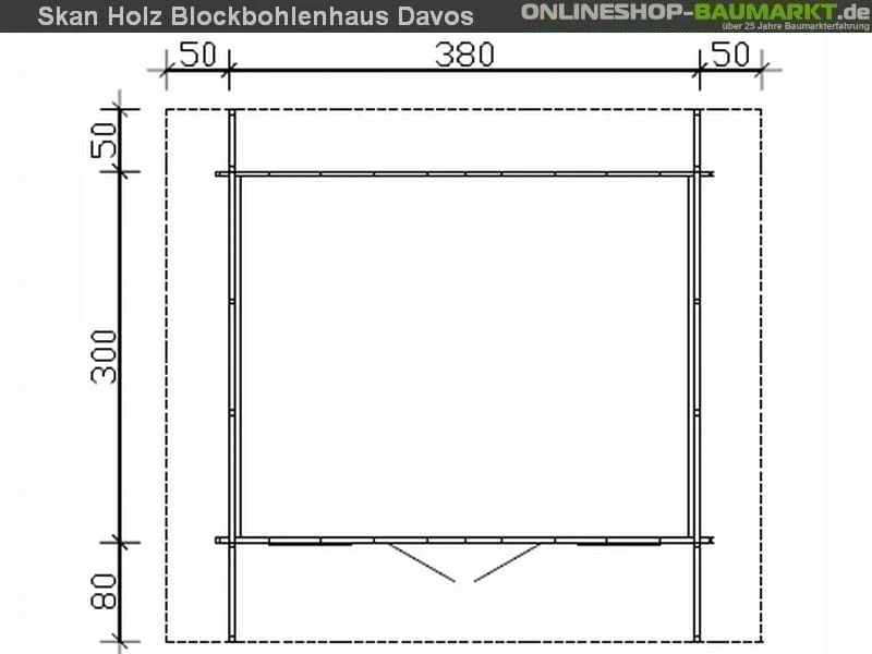 Skan Holz Blockbohlenhaus Davos Größe 1, 380 x 300 cm - Image 4