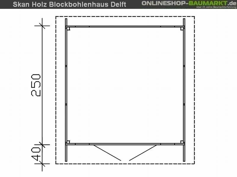 Skan Holz Blockbohlenhaus Delft in schwedenrot, 250 x 250 cm - Image 3