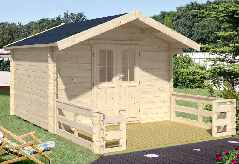 Skan Holz Blockbohlenhaus Faro Größe 1, 300 x 200 cm