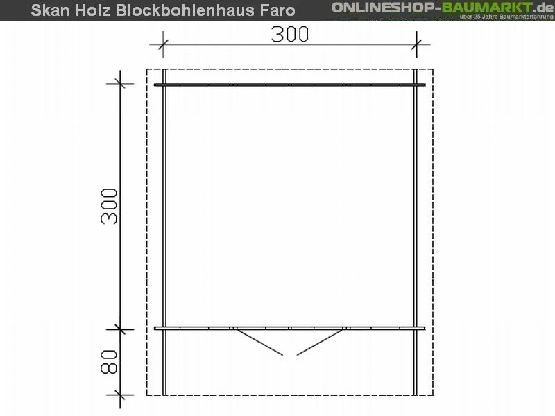 Skan Holz Blockbohlenhaus Faro Größe 3, 300 x 300 cm - Image 5