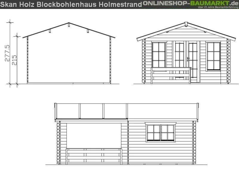 Skan Holz Blockbohlenhaus Holmestrand, 380 x 610 cm - Image 4