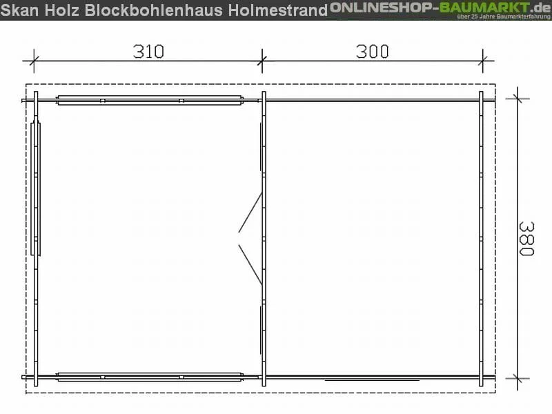 Skan Holz Blockbohlenhaus Holmestrand, 380 x 610 cm - Image 5