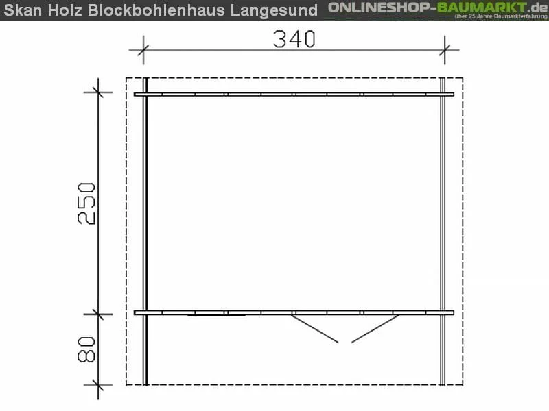 Skan Holz Blockbohlenhaus Langesund Größe 1, 340 x 250 cm - Image 4