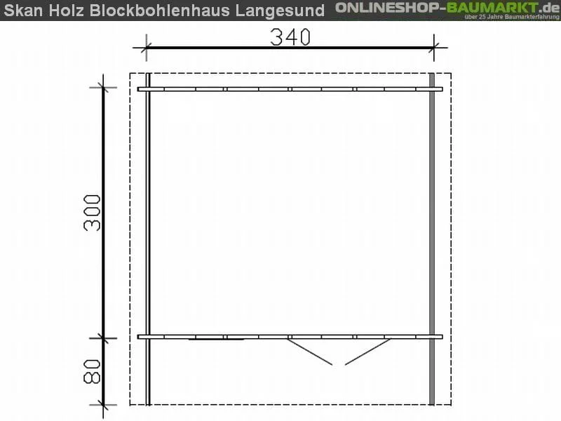 Skan Holz Blockbohlenhaus Langesund Größe 2, 340 x 300 cm - Image 5