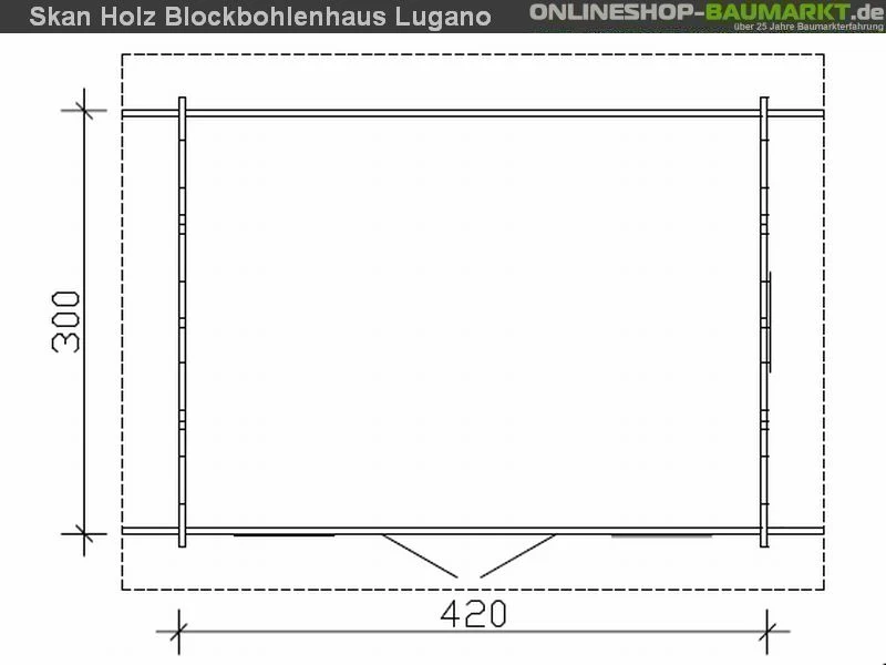 Skan Holz Blockbohlenhaus Lugano 1 45plus, 420 x 300 cm - Image 5