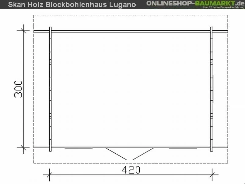 Skan Holz Blockbohlenhaus Lugano 1 Dach dämmbar für Dachschindeln 45plus, 420 x 300 cm - Image 5