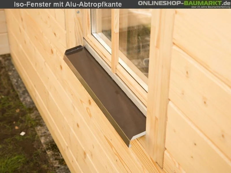 Skan Holz Blockbohlenhaus Lugano 1 Dach dämmbar für Dachziegel 45plus, 420 x 300 cm - Image 8