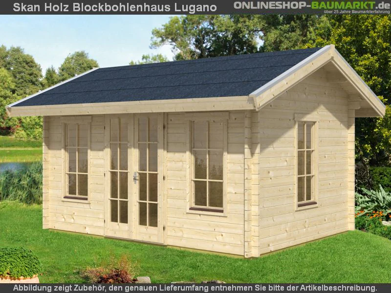 Skan Holz Blockbohlenhaus Lugano 2 45plus, 420 x 380 cm - Image 11