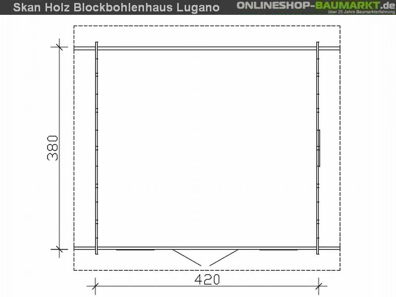 Skan Holz Blockbohlenhaus Lugano 2 45plus, 420 x 380 cm - Image 5