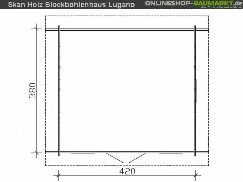 Skan Holz Blockbohlenhaus Lugano 2 Dach dämmbar für Dachziegel 45plus, 420 x 380 cm - Image 5
