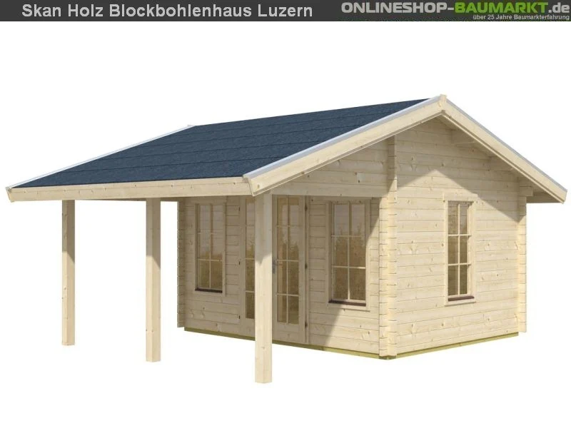 Skan Holz Blockbohlenhaus Luzern 45plus, 380 x 300 cm - Image 3