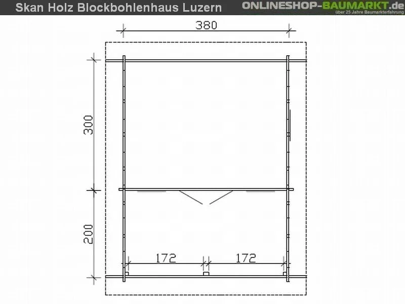 Skan Holz Blockbohlenhaus Luzern 45plus, 380 x 300 cm - Image 4