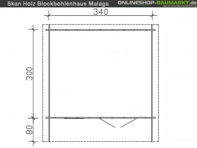 Skan Holz Blockbohlenhaus Malaga Größe 1, 340 x 300 cm - Image 5