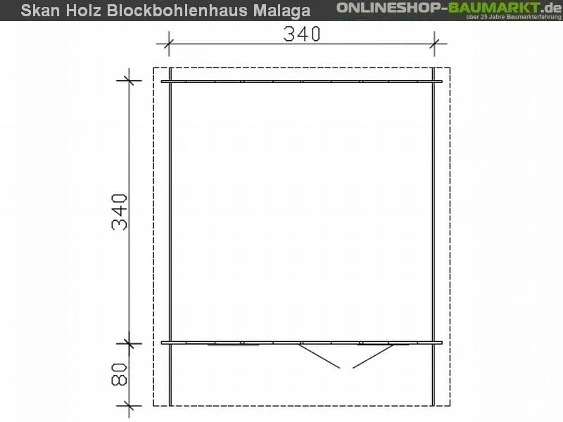 Skan Holz Blockbohlenhaus Malaga Größe 2, 340 x 340 cm - Image 5