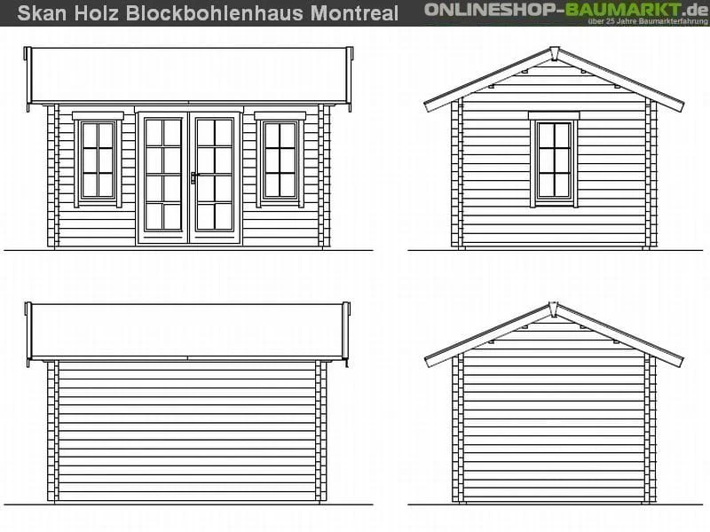 Skan Holz Blockbohlenhaus Montreal 1 70plus, 420 x 300 cm - Image 3